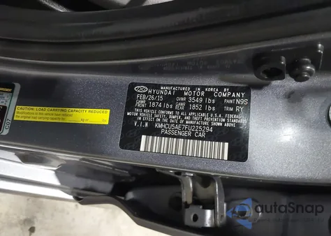 2015 Hyundai Accent Sport from USA, damaged, VIN KMHCU5AE7FU225294